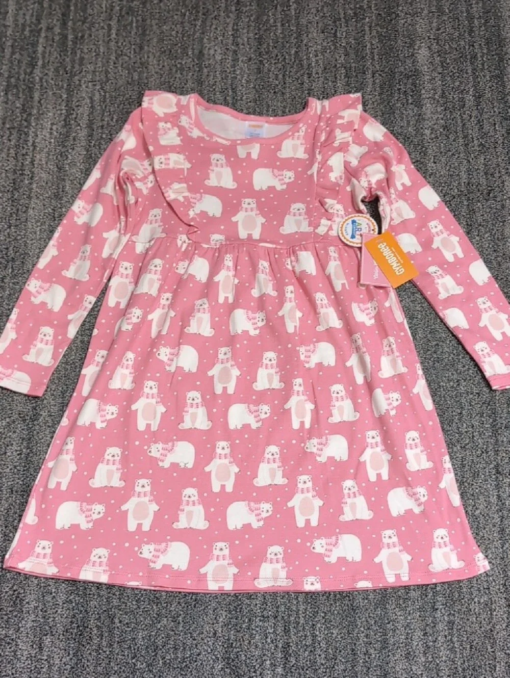 NWT Sz 7 Gymboree Dress Pink Polar Bear Dress with Matching Leggings + Cat
